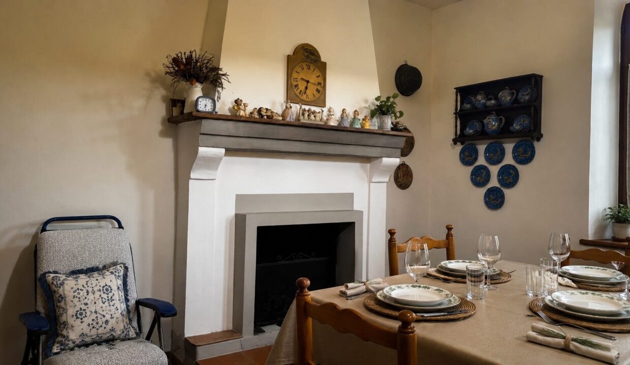 cucina casa ristrutturata con giardino Colorno campagna