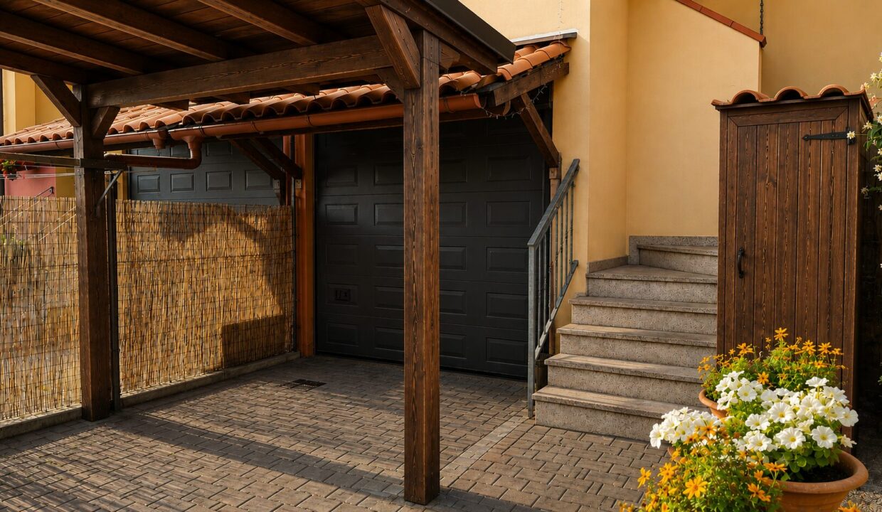 cortile villetta a schiera San Secondo campagna